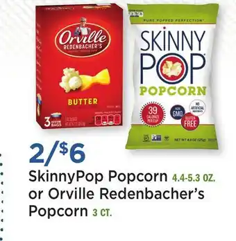 Heinen's SkinnyPop Popcorn 4.4-5.3 OZ. or Orville Redenbacher's Popcorn 3 CT offer