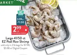 Fresh Thyme Large 41/50 ct EZ Peel Raw Shrimp offer