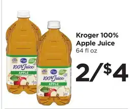 Food 4 Less Kroger 100% Apple Juice offer