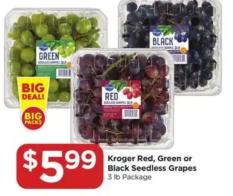 Food 4 Less Kroger Red, Green or Black Seedless Grapes offer