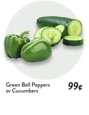 Fresh Thyme Green Bell Peppers or Cucumbers offer