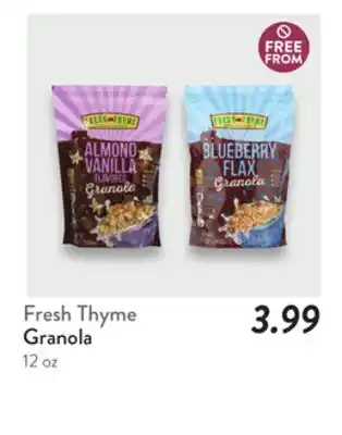 Fresh Thyme Fresh Thyme Granola offer