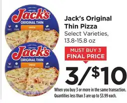 Food 4 Less Jack's Original Thin Pizza offer