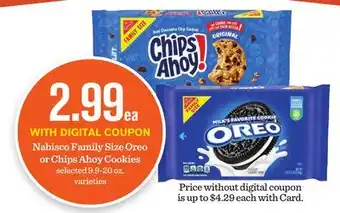 Mariano's Nabisco Family Size Oreo or Chips Ahoy Cookies offer