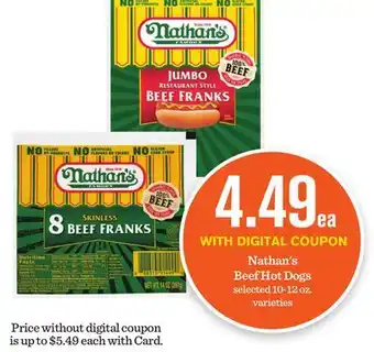 Mariano's Nathan's Beef Hot Dogs offer