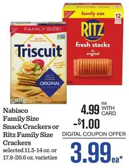 Mariano's Nabisco Family Size Snack Crackers or Ritz Family Size Crackers offer