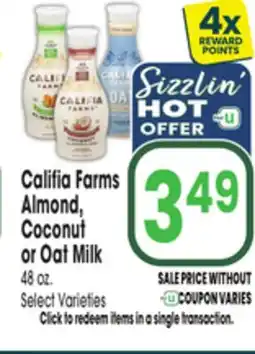 Jewel-Osco Califia Farms Almond, Coconut or Oat Milk offer