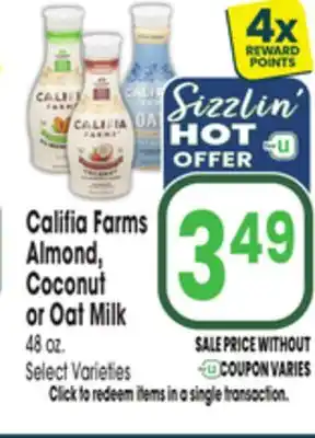 Jewel-Osco Califia Farms Almond, Coconut or Oat Milk offer