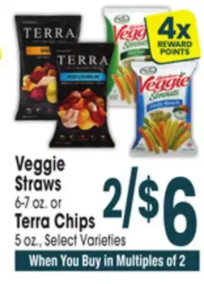 Jewel-Osco Veggie Straws 6-7 oz. or Terra Chips 5 oz offer