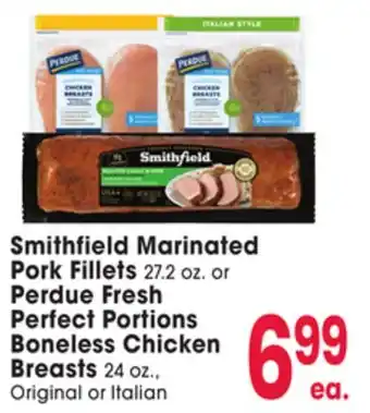 Jewel-Osco Smithfield Marinated Fillets 24 oz., or Perdue Fresh Perfect Portions Boneless Chicken Breasts 24 oz offer