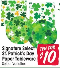 Jewel-Osco Signature Select St. Patrick's Day Paper Tableware offer