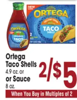 Jewel-Osco Ortega Taco Shells 4.9 oz. or Sauce 8 oz offer