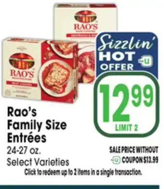 Jewel-Osco Rao's Family Size Entrées offer