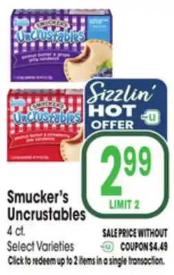 Jewel-Osco Smucker's Uncrustables offer