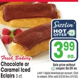 Jewel-Osco Chocolate or Caramel Iced Eclairs offer