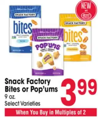 Jewel-Osco Snack Factory Bites or Pop'ums offer