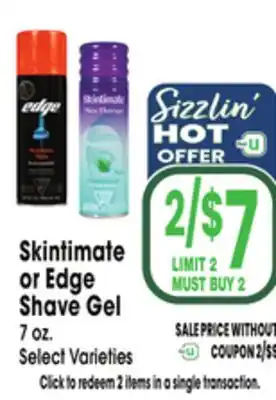 Jewel-Osco Skintimate or Edge Shave Gel offer