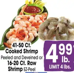 Jewel-Osco 41-50 Ct. Cooked Shrimp Peeled and Deveined or 16-20 Ct. Raw Shrimp EZ-Peel offer