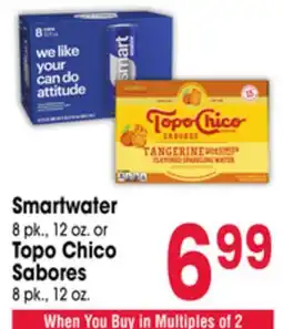 Jewel-Osco Smartwater 8 pk., 12 oz. or Topo Chico Sabores 8 pk., 12 oz offer