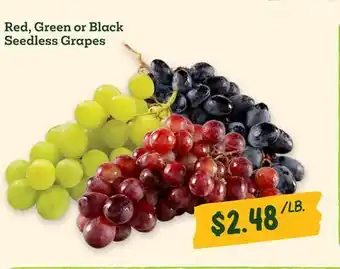 Sprouts Farmers Market Red, Green or Black Seedless Grapes offer