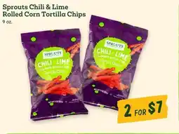 Sprouts Farmers Market Sprouts Chili & Lime Rolled Corn Tortilla Chips offer