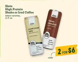 Sprouts Farmers Market Slate High Protein Shake or Iced Coffee offer