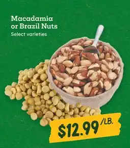 Sprouts Farmers Market Macadamia or Brazil Nuts offer