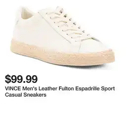 Marshalls VINCE Men's Leather Fulton Espadrille Sport Casual Sneakers offer