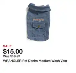 Marshalls WRANGLER Pet Denim Medium Wash Vest offer