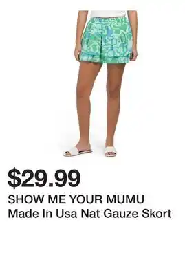 Marshalls SHOW ME YOUR MUMU Made In Usa Nat Gauze Skort offer