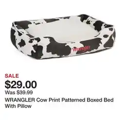 Marshalls WRANGLER Cow Print Patterned Boxed Bed With Pillow offer