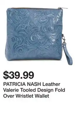 Marshalls PATRICIA NASH Leather Valerie Tooled Design Fold Over Wristlet Wallet offer