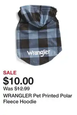 Marshalls WRANGLER Pet Printed Polar Fleece Hoodie offer