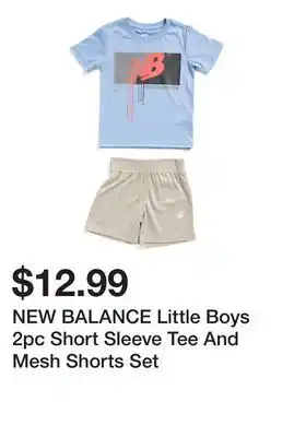 Marshalls NEW BALANCE Little Boys 2pc Short Sleeve Tee And Mesh Shorts Set offer