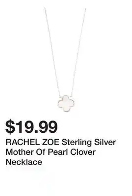 Marshalls RACHEL ZOE Sterling Silver Mother Of Pearl Clover Necklace offer