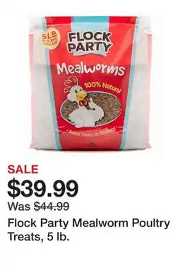 Tractor Supply Company Flock Party Mealworm Poultry Treats, 5 lb offer