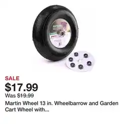 Tractor Supply Company Martin Wheel 13 in. Wheelbarrow and Garden Cart Wheel with Universal Hub, 5/8 in. Ball Bearing offer