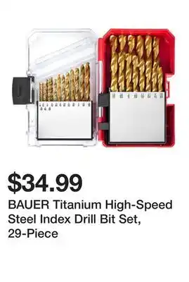 Harbor Freight Tools BAUER Titanium High-Speed Steel Index Drill Bit Set, 29-Piece offer