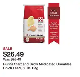 Tractor Supply Company Purina Start and Grow Medicated Crumbles Chick Feed, 50 lb. Bag offer