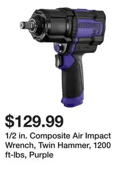 Harbor Freight Tools 1/2 in. Composite Air Impact Wrench, Twin Hammer, 1200 ft-lbs, Purple offer