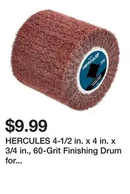 Harbor Freight Tools HERCULES 4-1/2 in. x 4 in. x 3/4 in., 60-Grit Finishing Drum for Surface Conditioning Tools offer