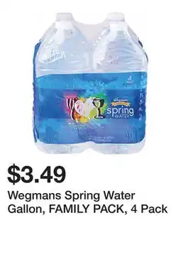 Wegmans Wegmans Spring Water Gallon, FAMILY PACK, 4 Pack offer