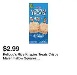 Wegmans Kellogg's Rice Krispies Treats Crispy Marshmallow Squares, Original, Single Serve offer