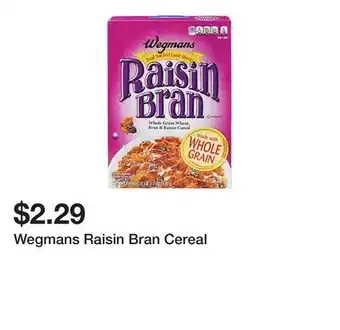 Wegmans Wegmans Raisin Bran Cereal offer