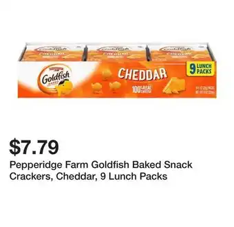 Wegmans Pepperidge Farm Goldfish Baked Snack Crackers, Cheddar, 9 Lunch Packs offer