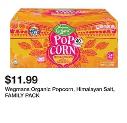 Wegmans Wegmans Organic Popcorn, Himalayan Salt, FAMILY PACK offer