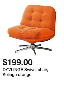 Ikea DYVLINGE Swivel chair, Kelinge orange offer