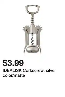 Ikea IDEALISK Corkscrew, silver color/matte offer