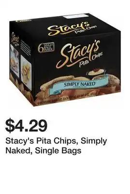 Wegmans Stacy's Pita Chips, Simply Naked, Single Bags offer