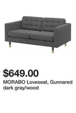 Ikea MORABO Loveseat, Gunnared dark gray/wood offer